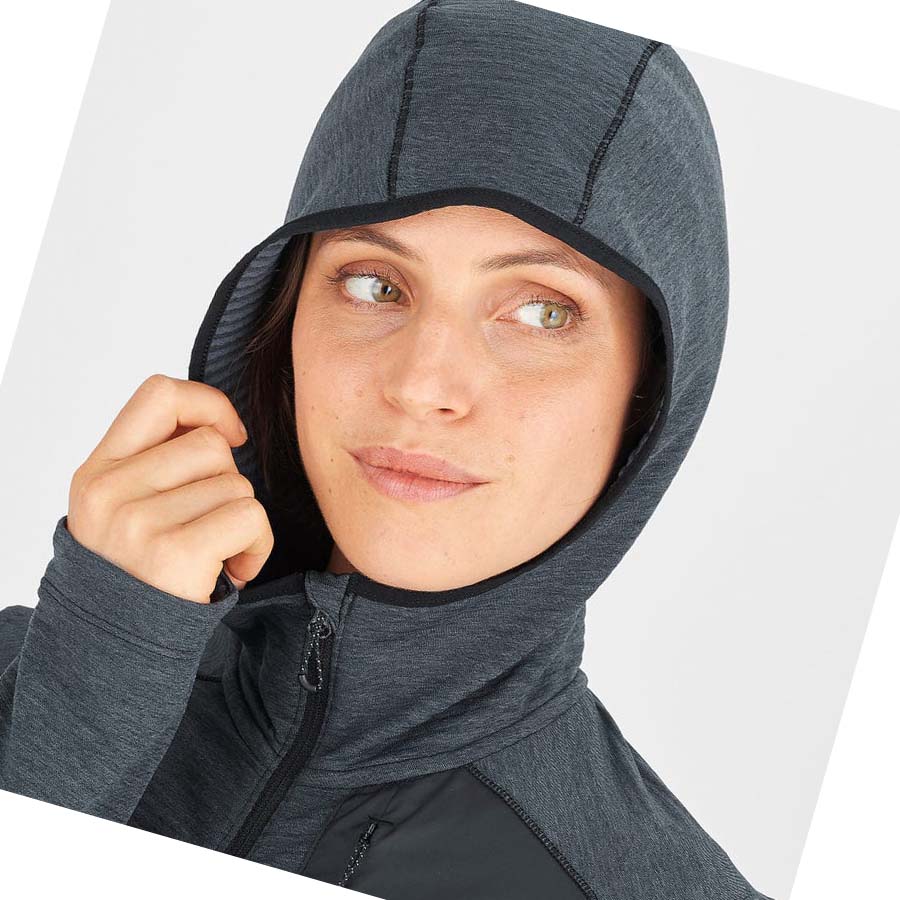 Sudadera Con Capucha Salomon ESSENTIAL LIGHTWARM HOODED Mujer Negros | MX 2507PJJ